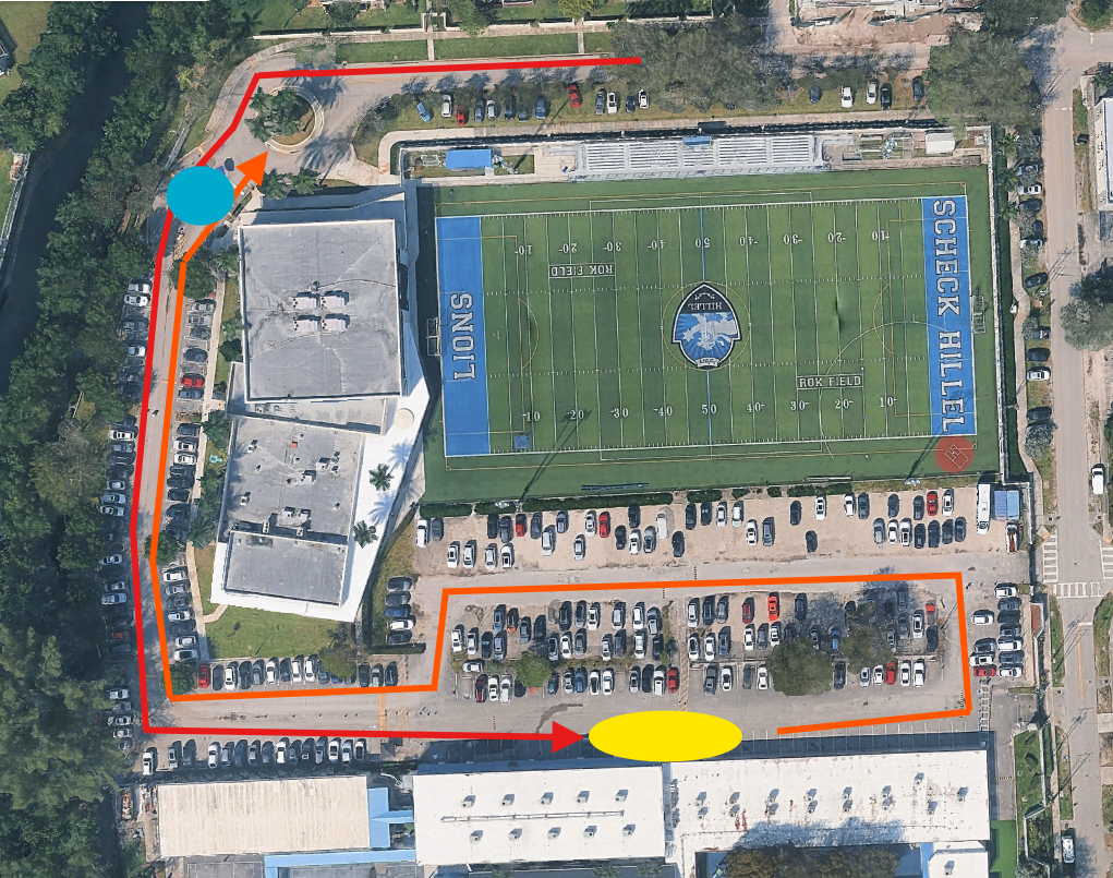 Scheck Hillel carpool route