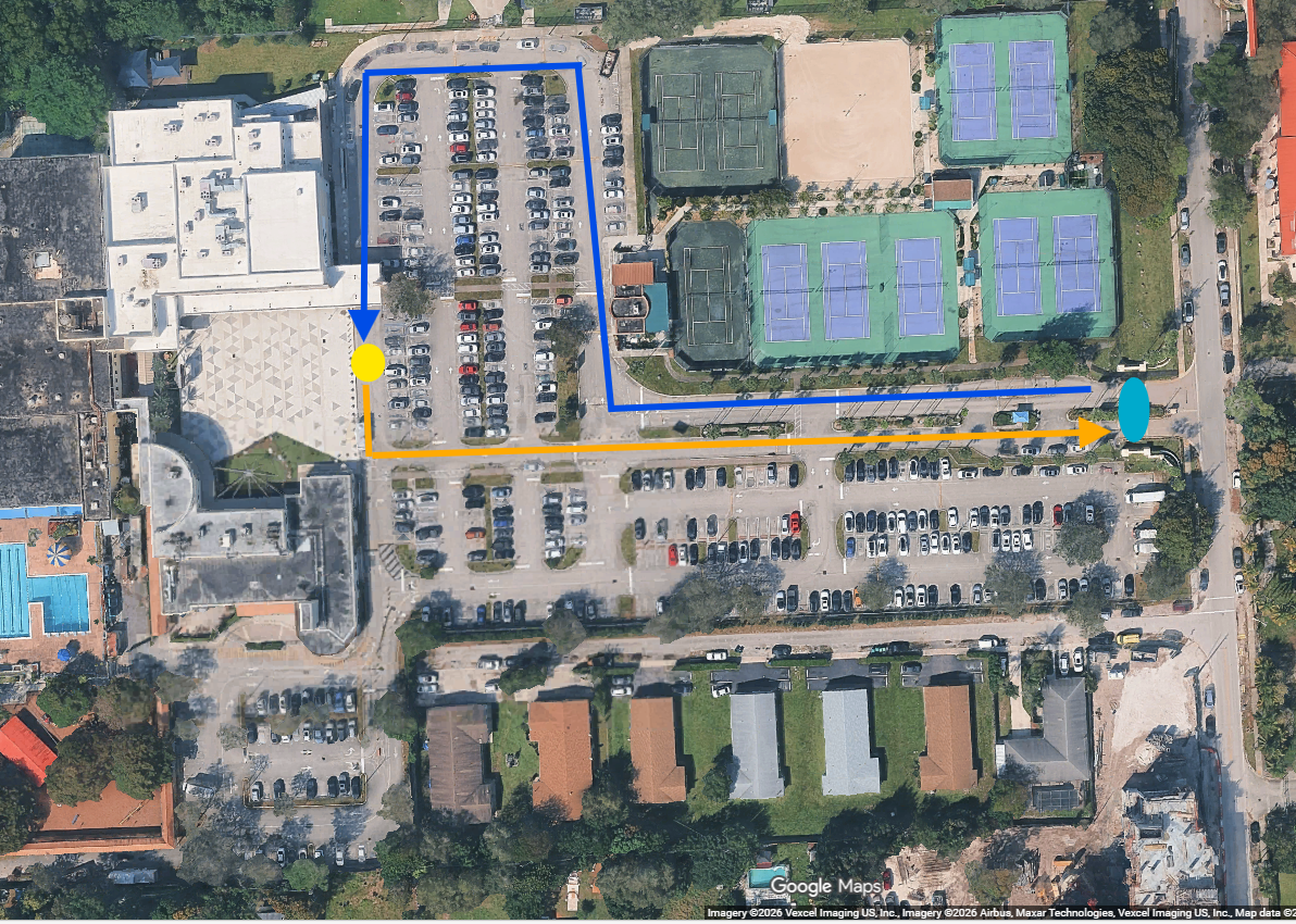 Scheck Family Plaza carpool route